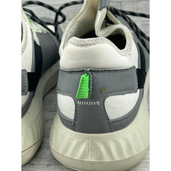 ECCO BIOM H4 Golf Shoes Men Gray White Green EU Sz 46 US 12.5 Waterproof Leather - Picture 7 of 12